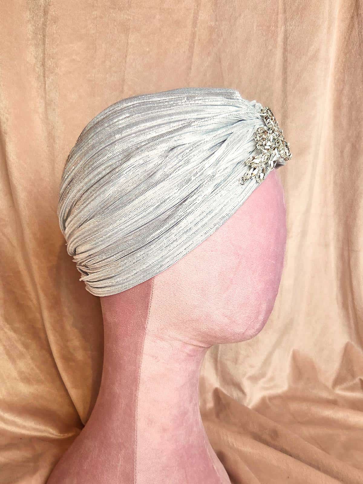 turban sølv similisten - fra siden