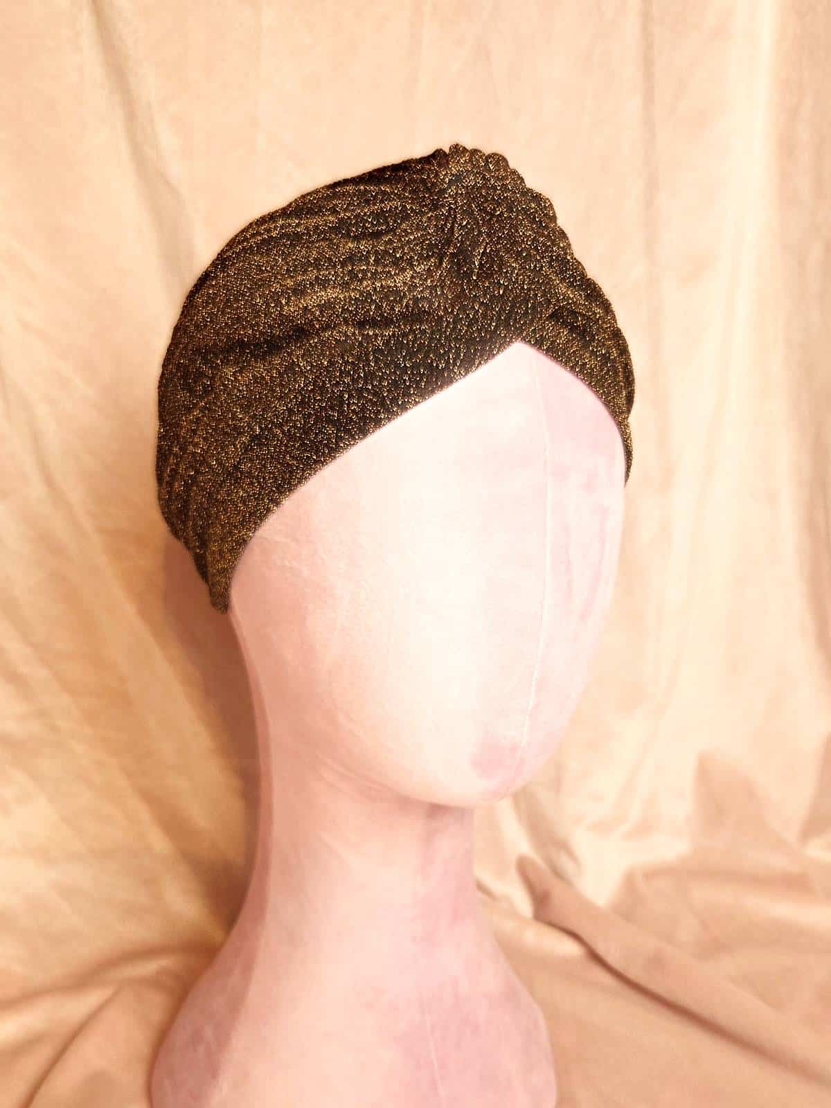 turban sort guldglimmer