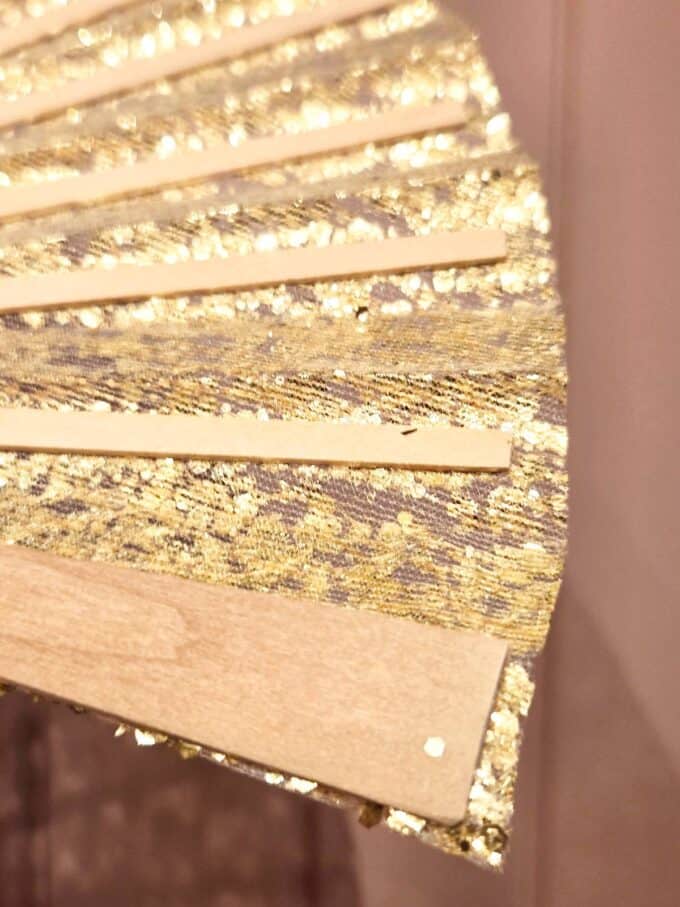 Vifte stor glitter guld - bagside