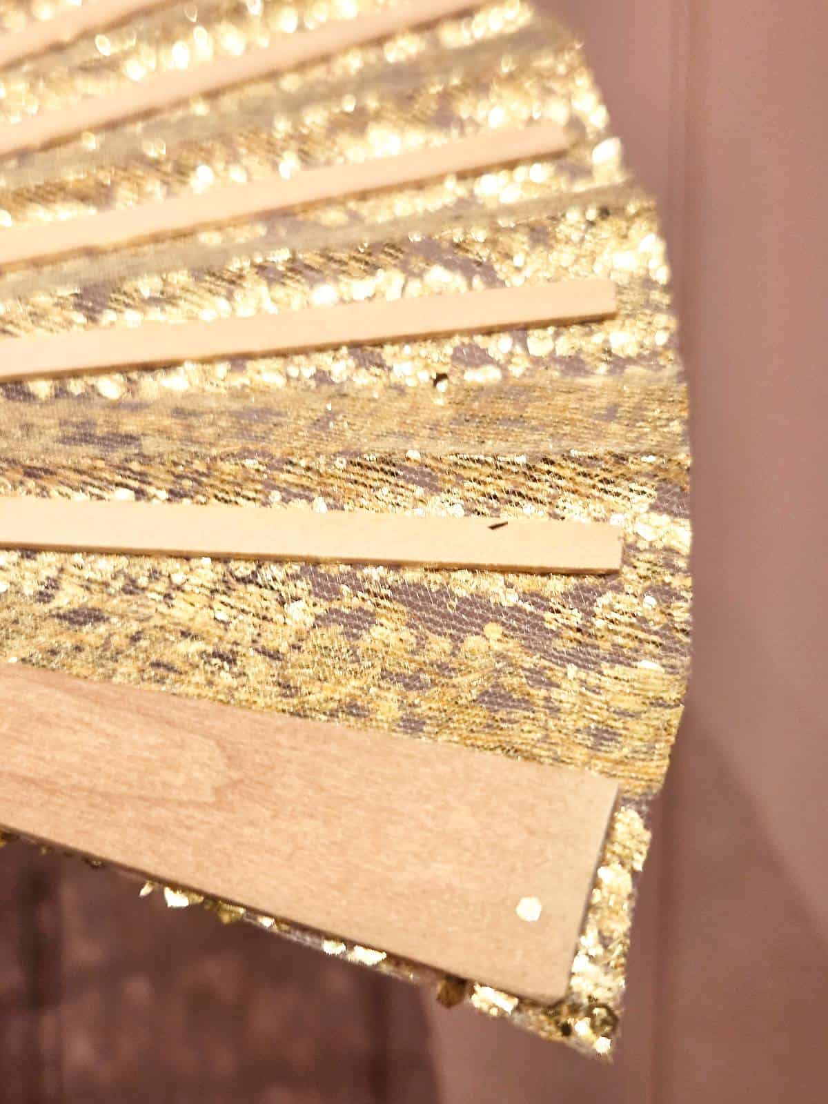 Vifte stor glitter guld - bagside