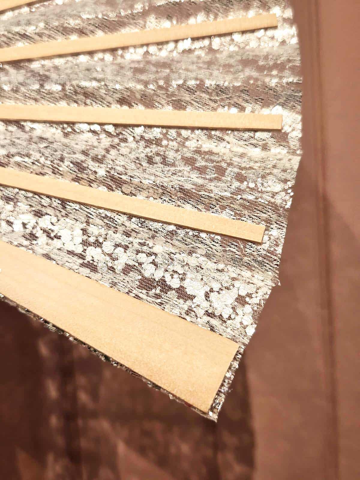 Vifte stor glitter sølv - bagside