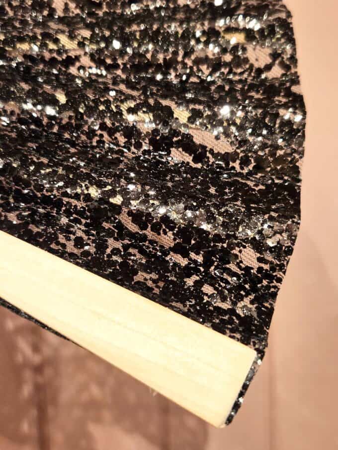 Vifte stor glitter sort - detaljer