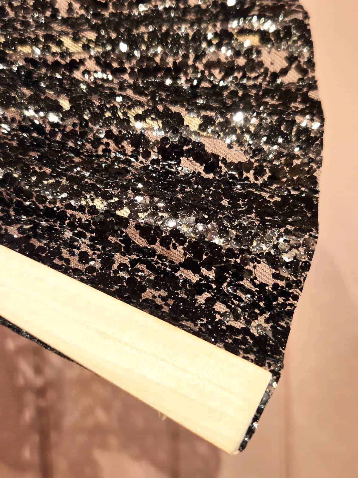 Vifte stor glitter sort - detaljer