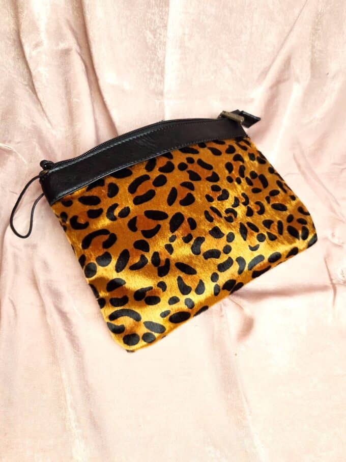 faux fur leopard taske
