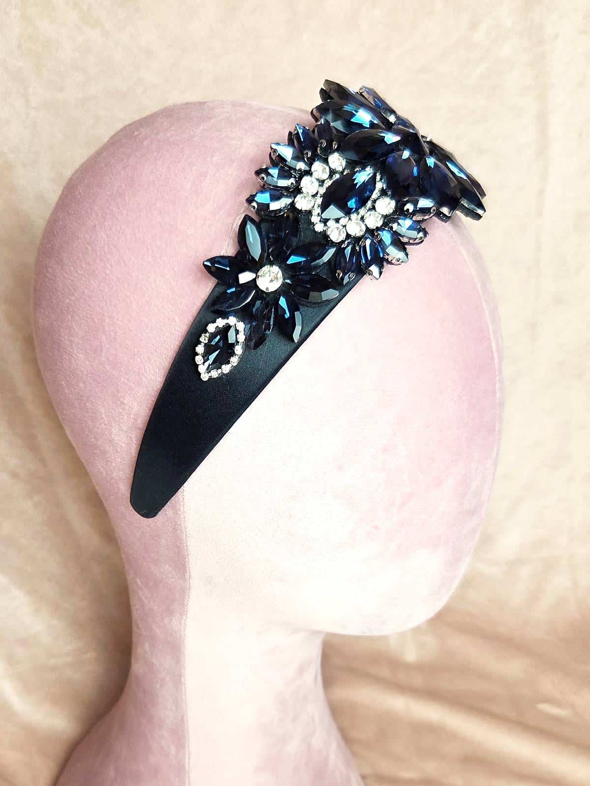 hårbøjle simili smykke blå