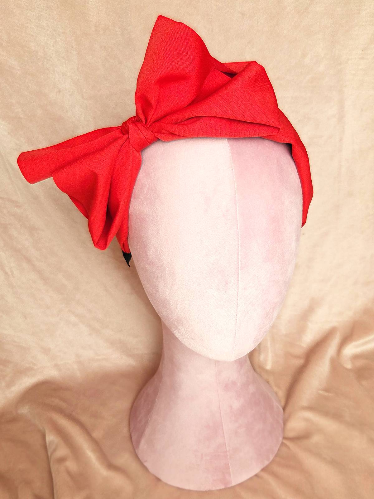 hårbøjle sløjfe rød - forfra