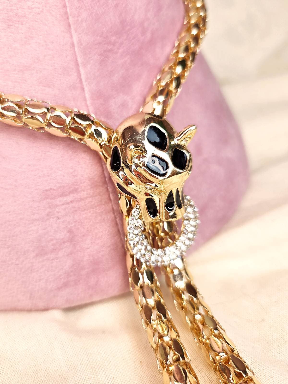 leopard halskæde med ring - detaljer