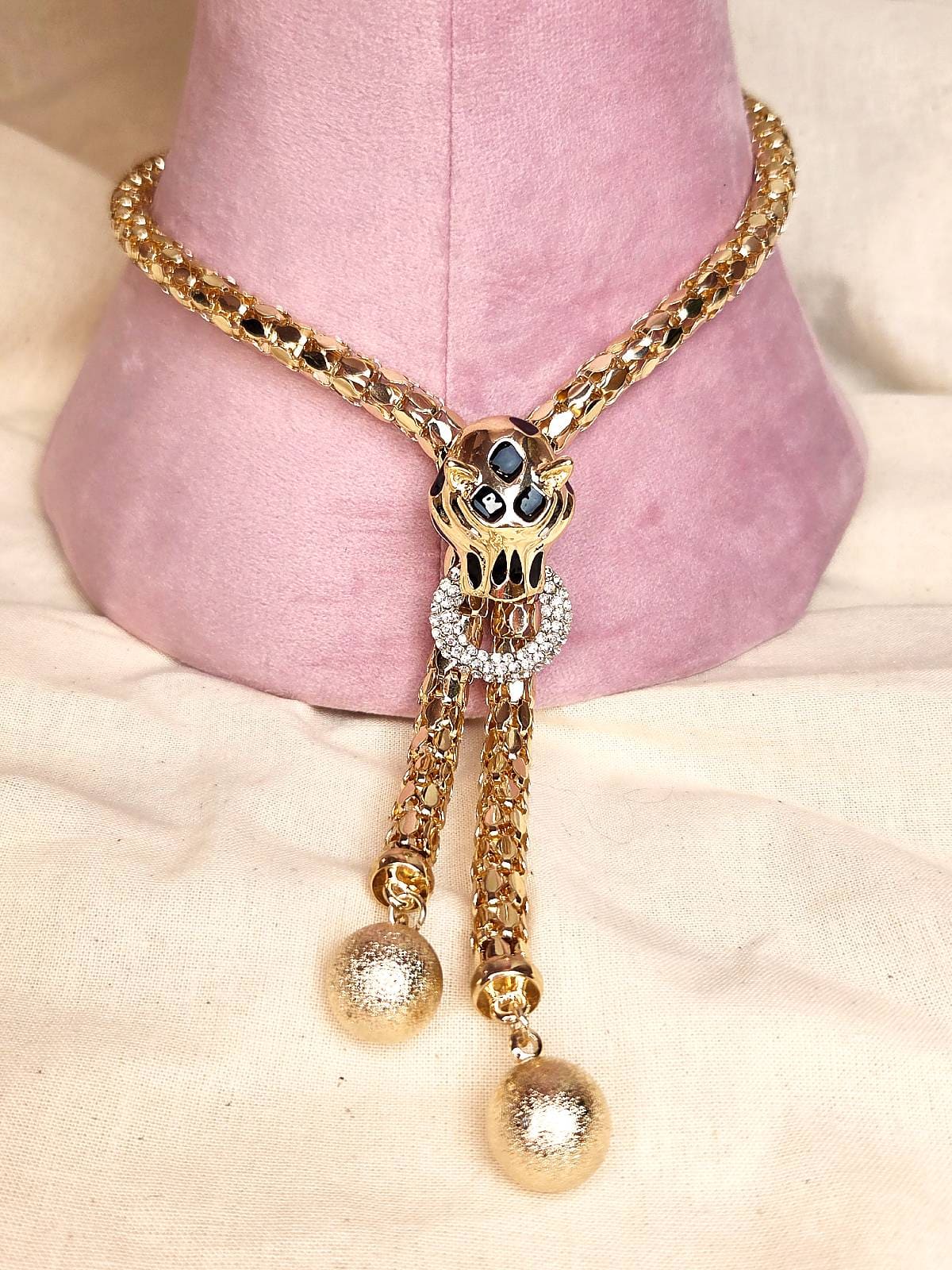 leopard halskæde med ring