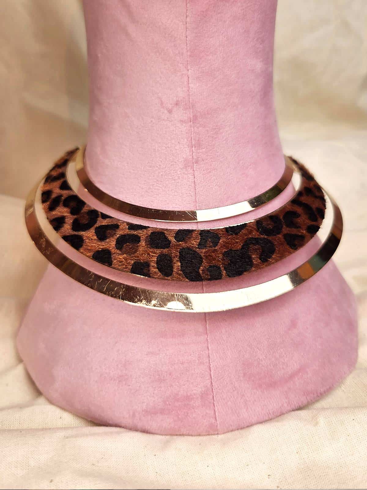 leopard metal choker