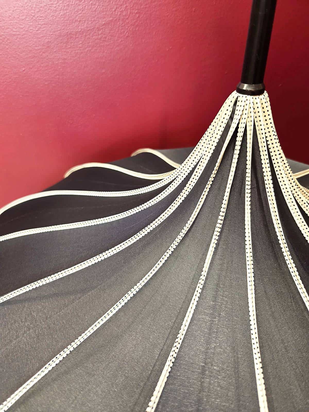 paraply sorte prikker - detaljer