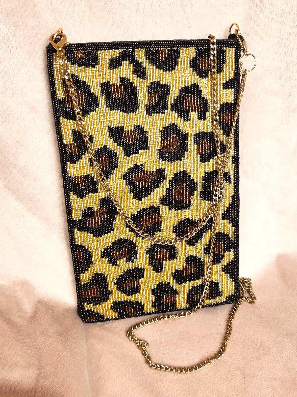 perleclutch leopard - på højkant