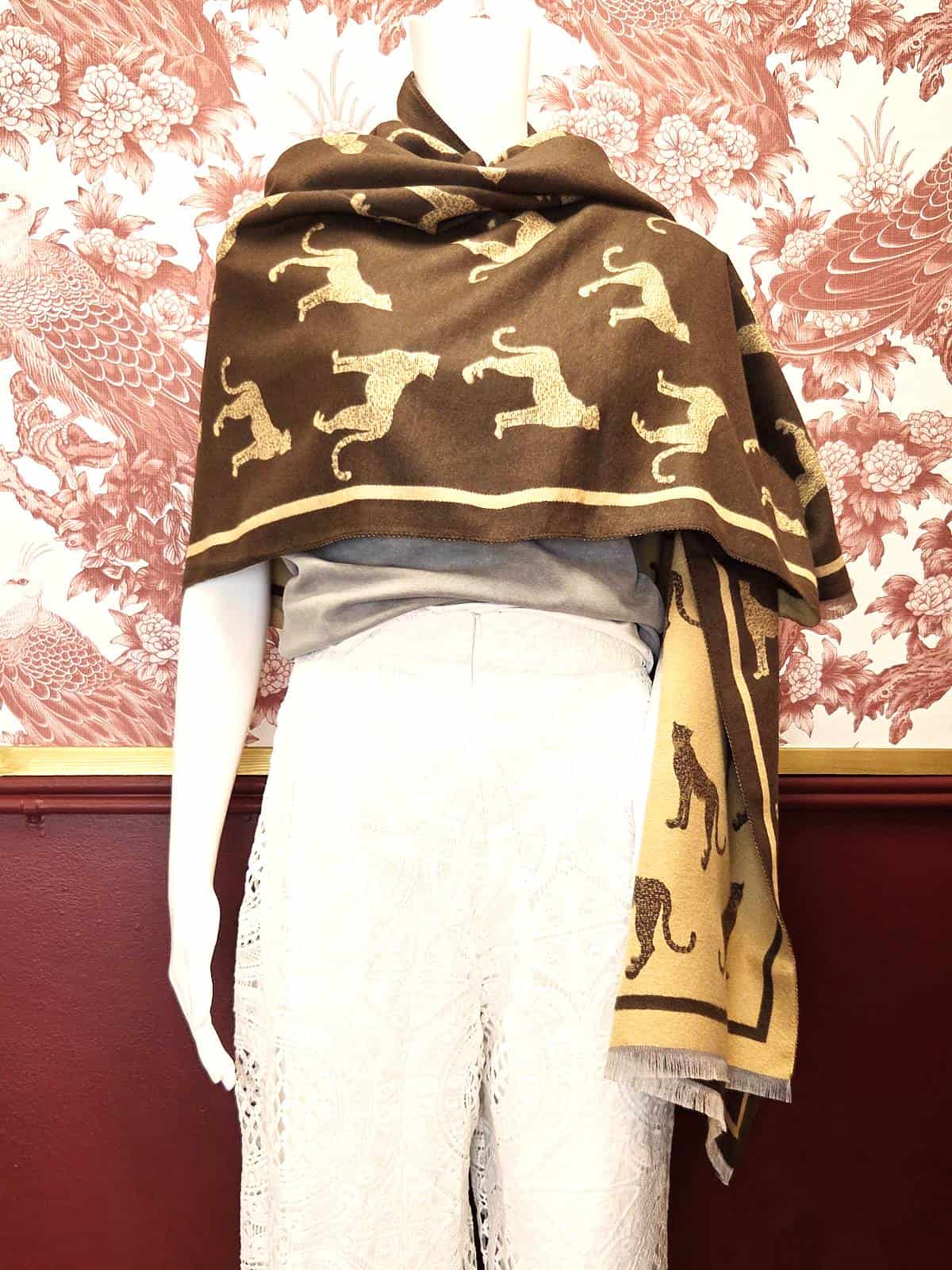 tørklæde leopard brun