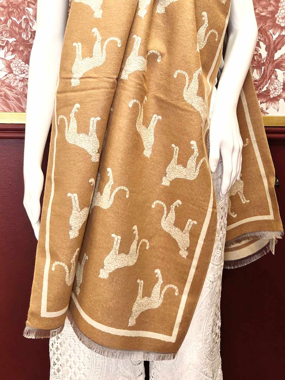 tørklæde leopard sand - detaljer