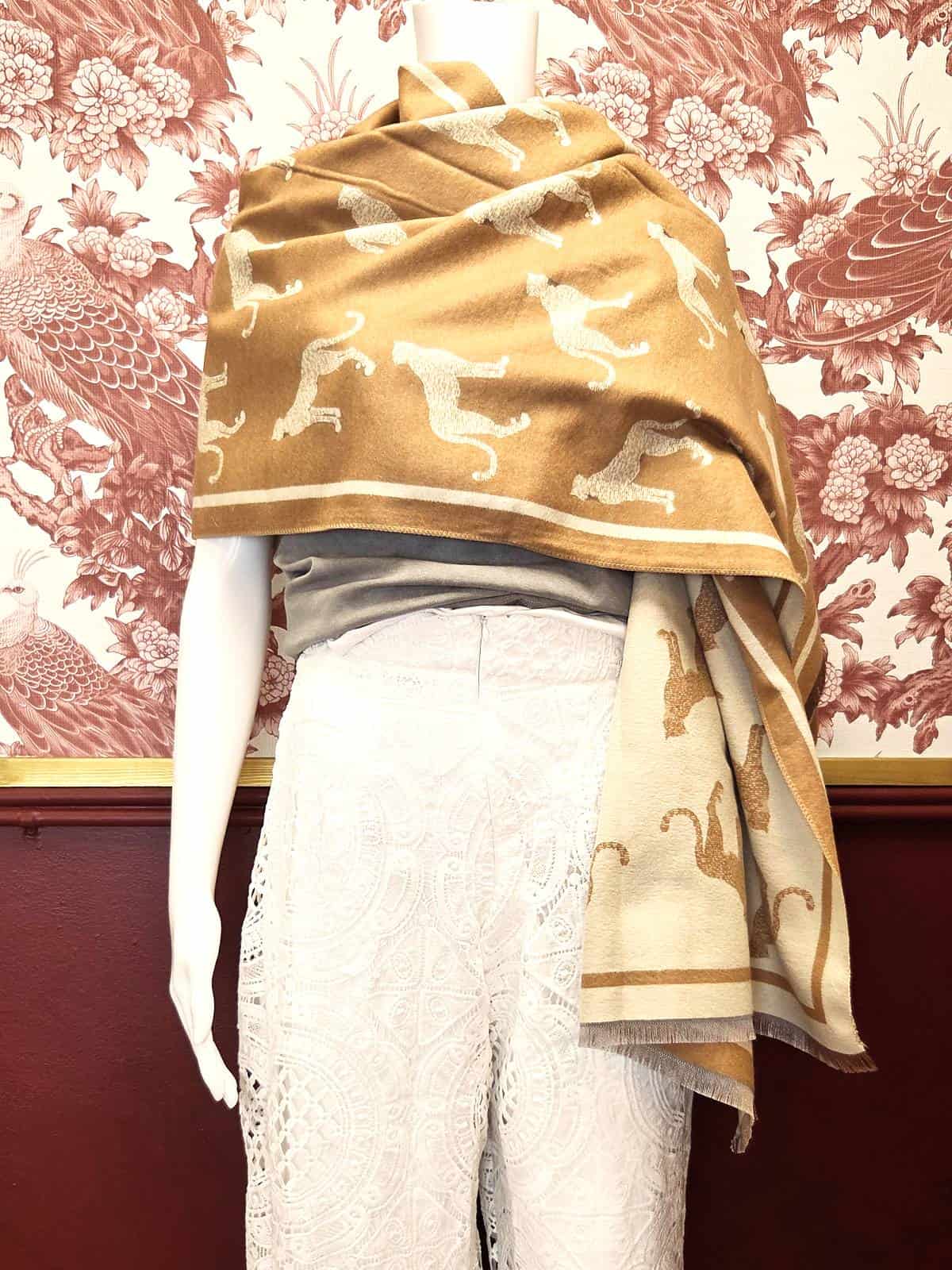 tørklæde leopard sand