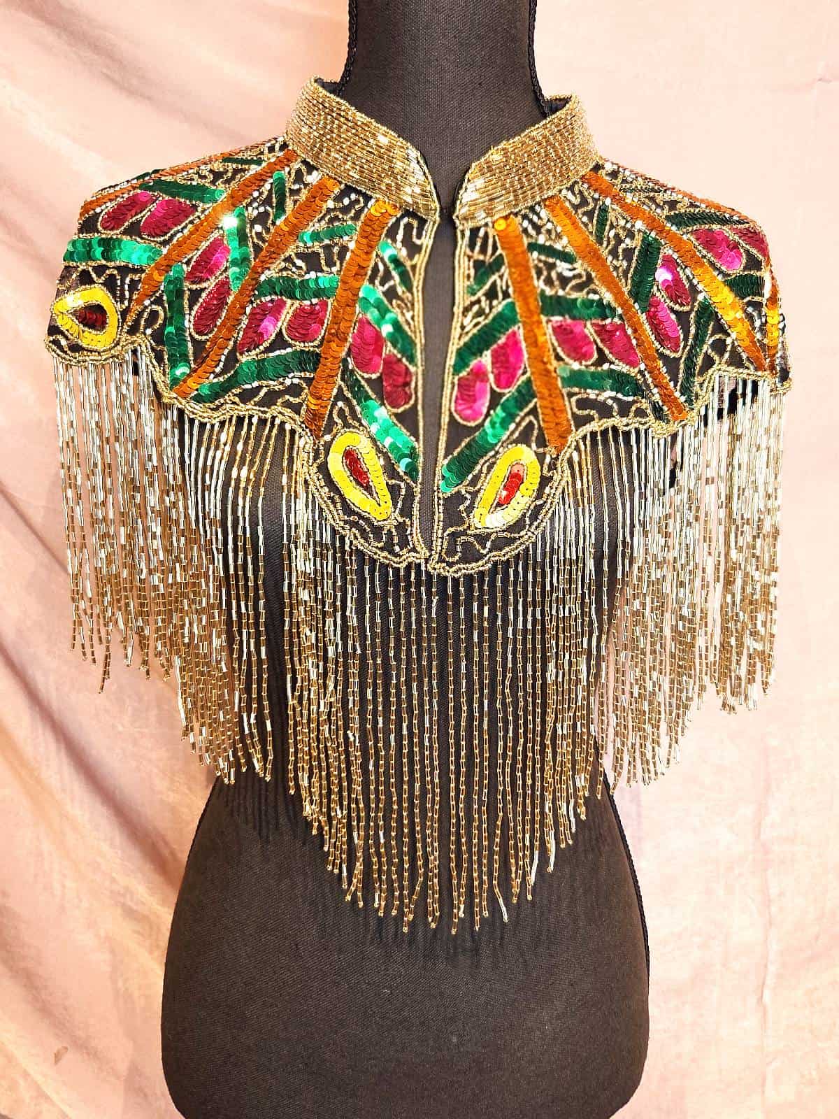 Perlekappe guld multi front