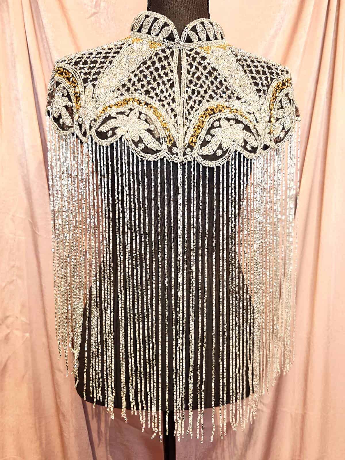 Perlekappe guldsortsølv model 2 front