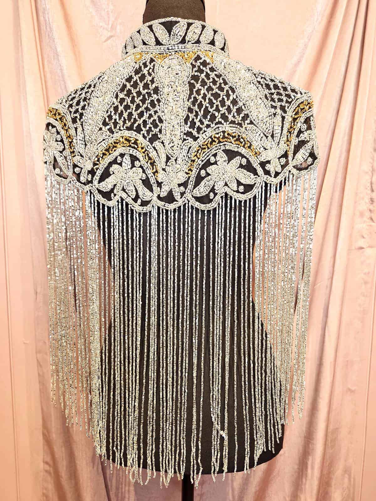 Perlekappe guldsortsølv model 2 ryg