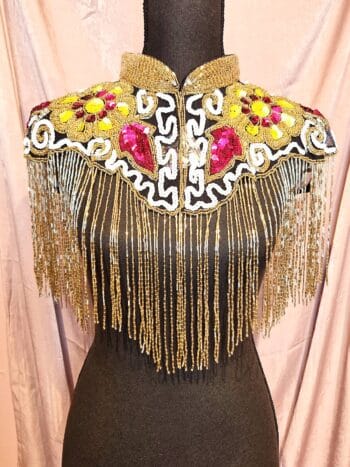 Perlekappe vinger guldpink front