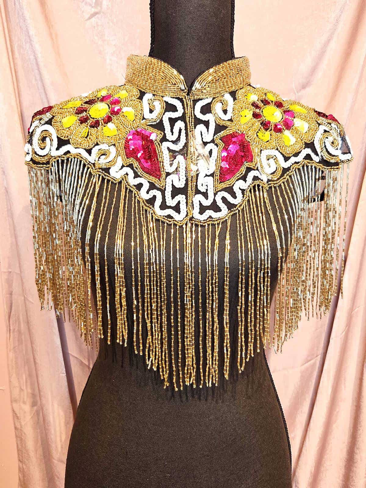 Perlekappe vinger guldpink front