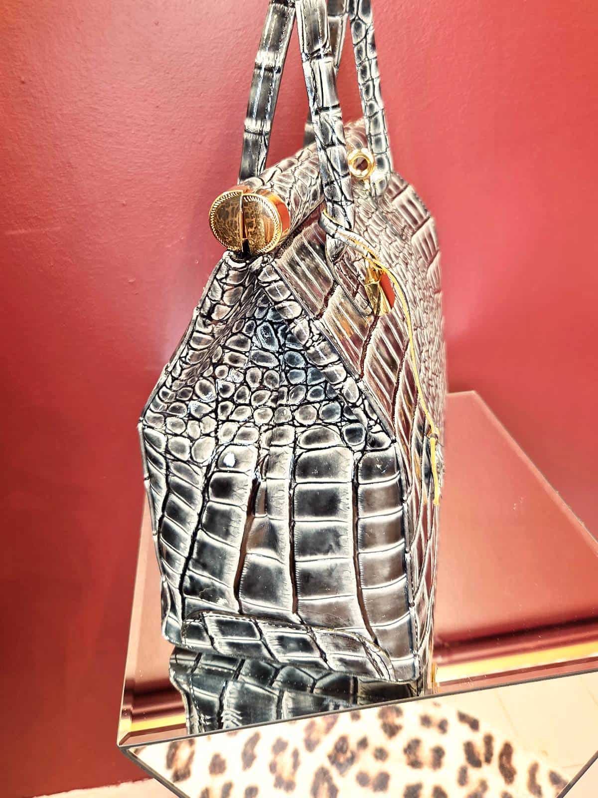 Taske croc stor grå side