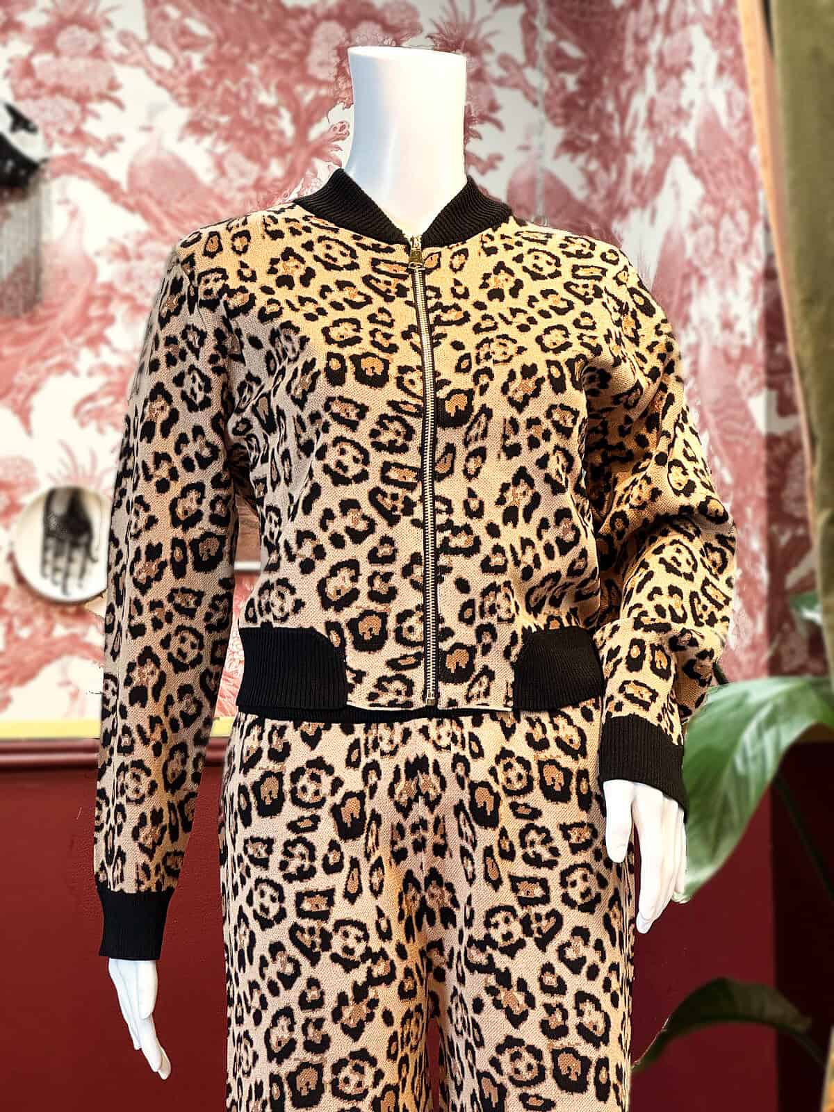 leopardsæt cardigan lukket