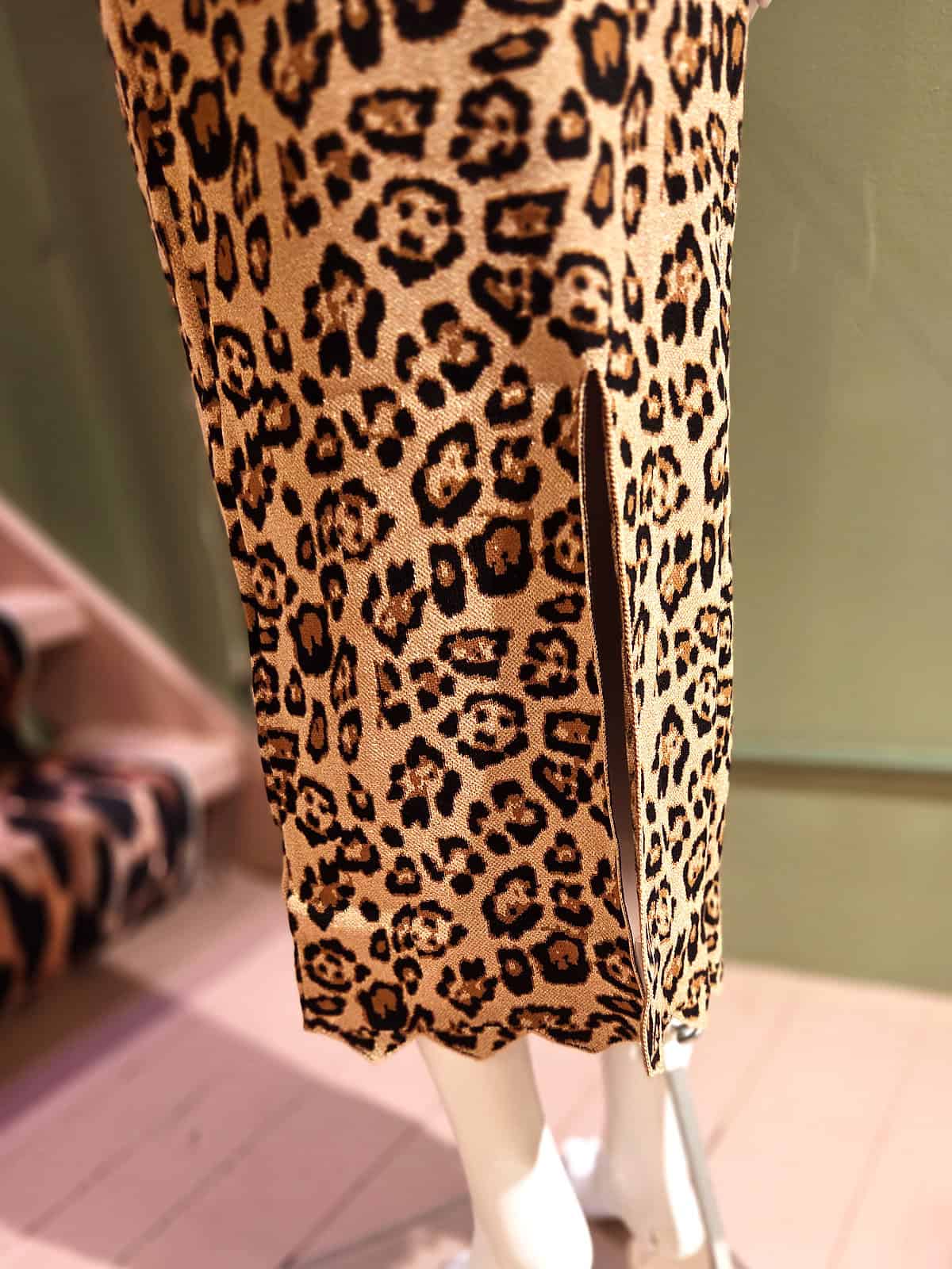 leopardsæt nederdel slids