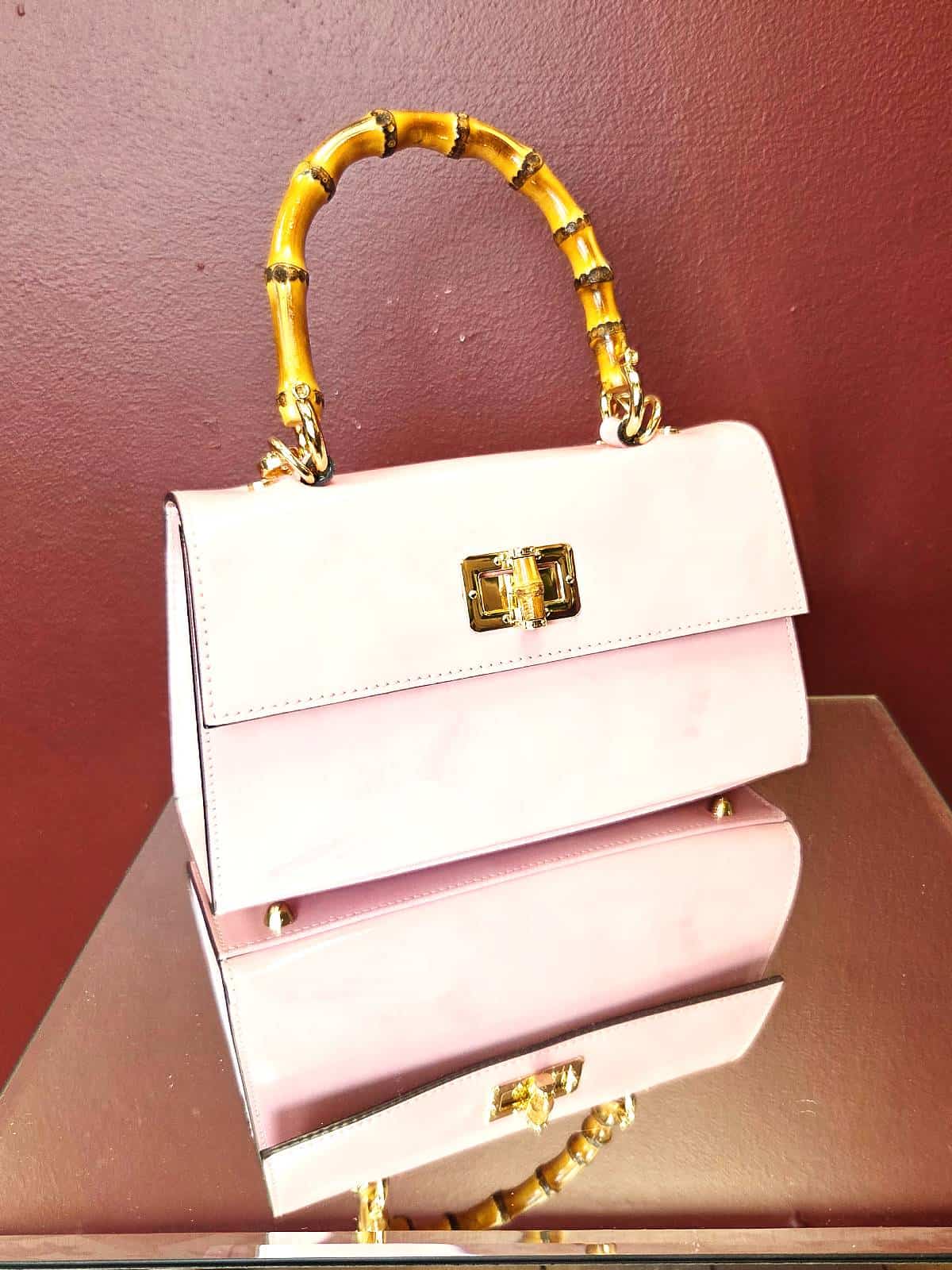 taske bambushank lyserød