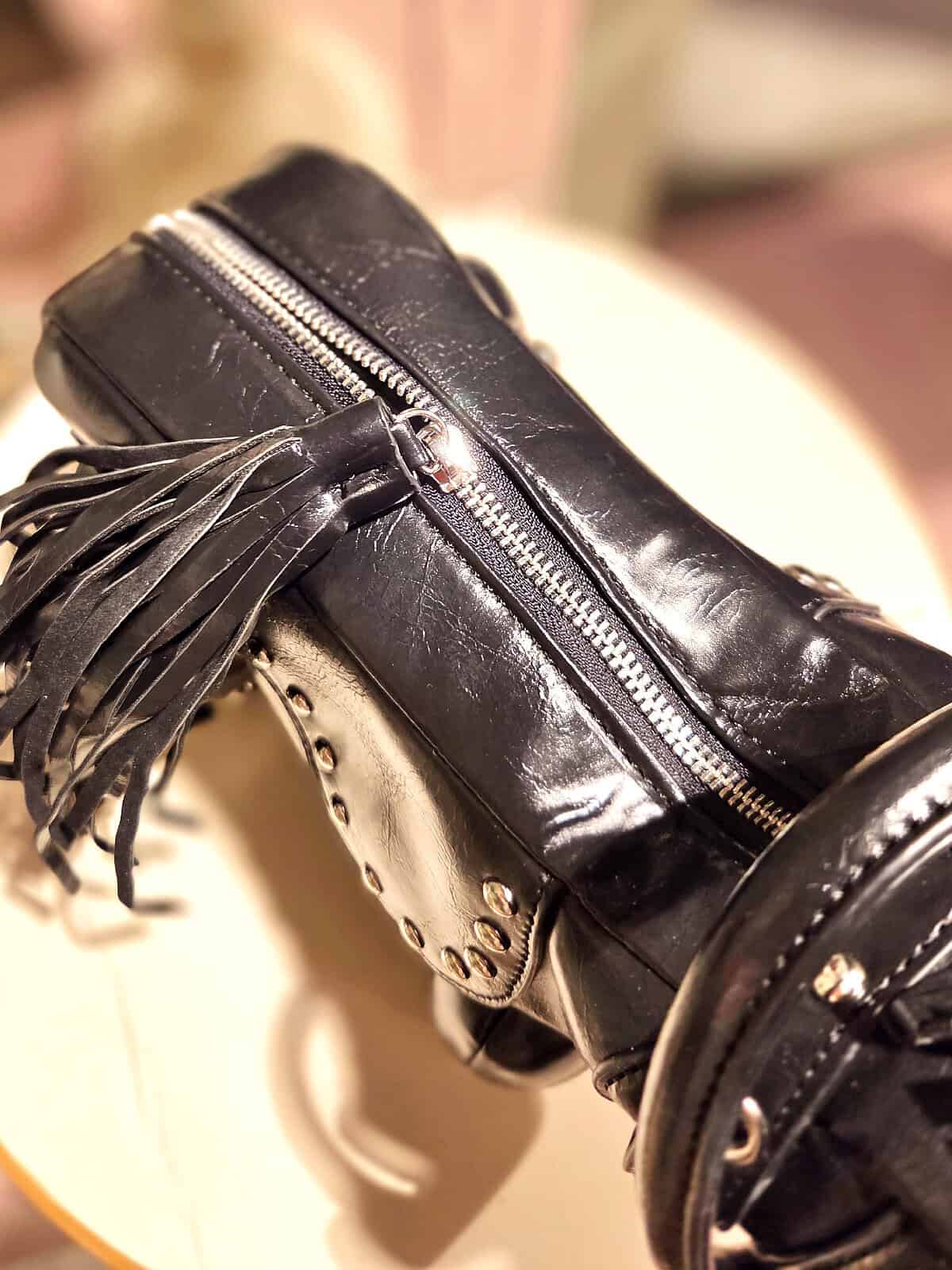 hestetaske sort - lynlås