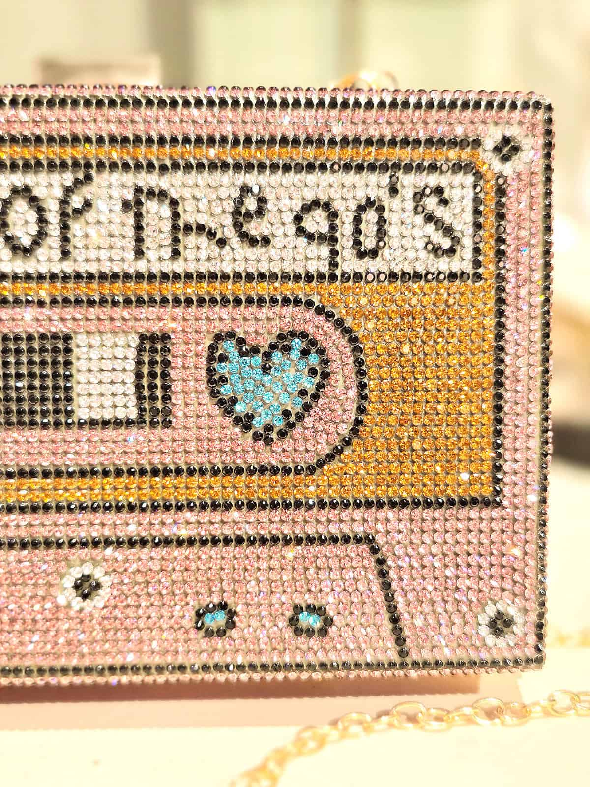 mixtape clutch pink - detaljer