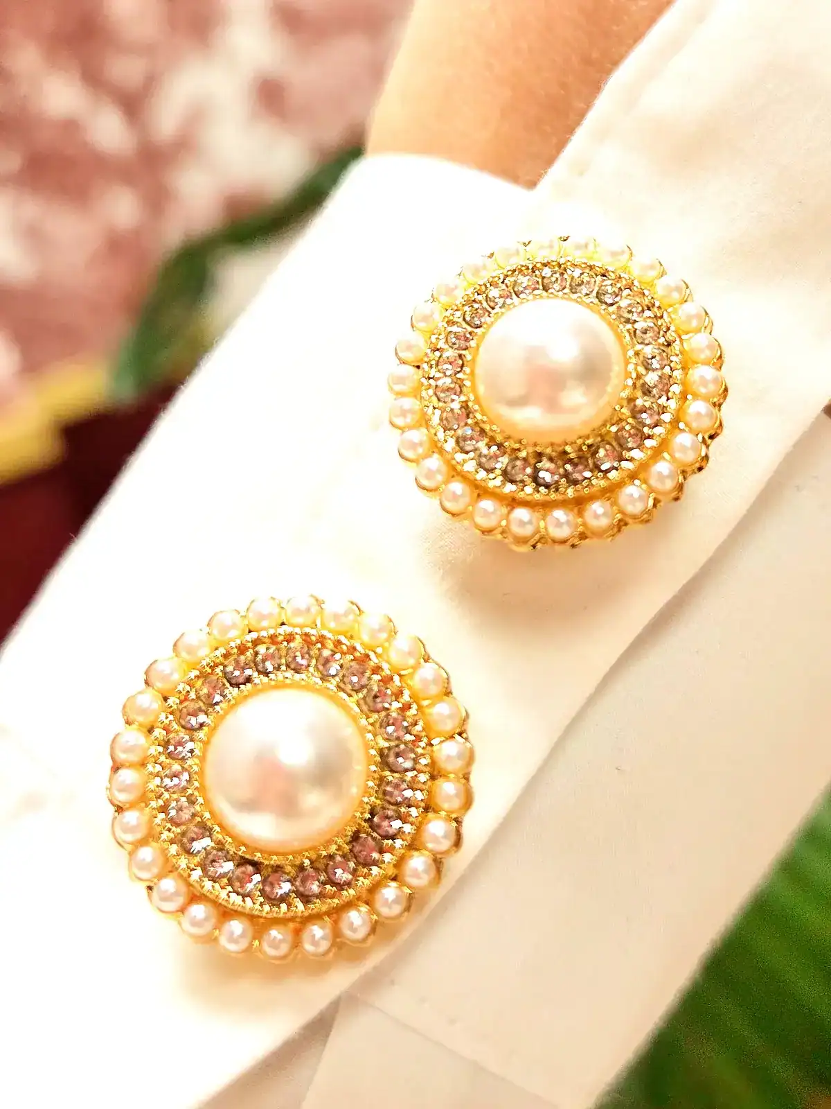 Knappecovers guld stor perle