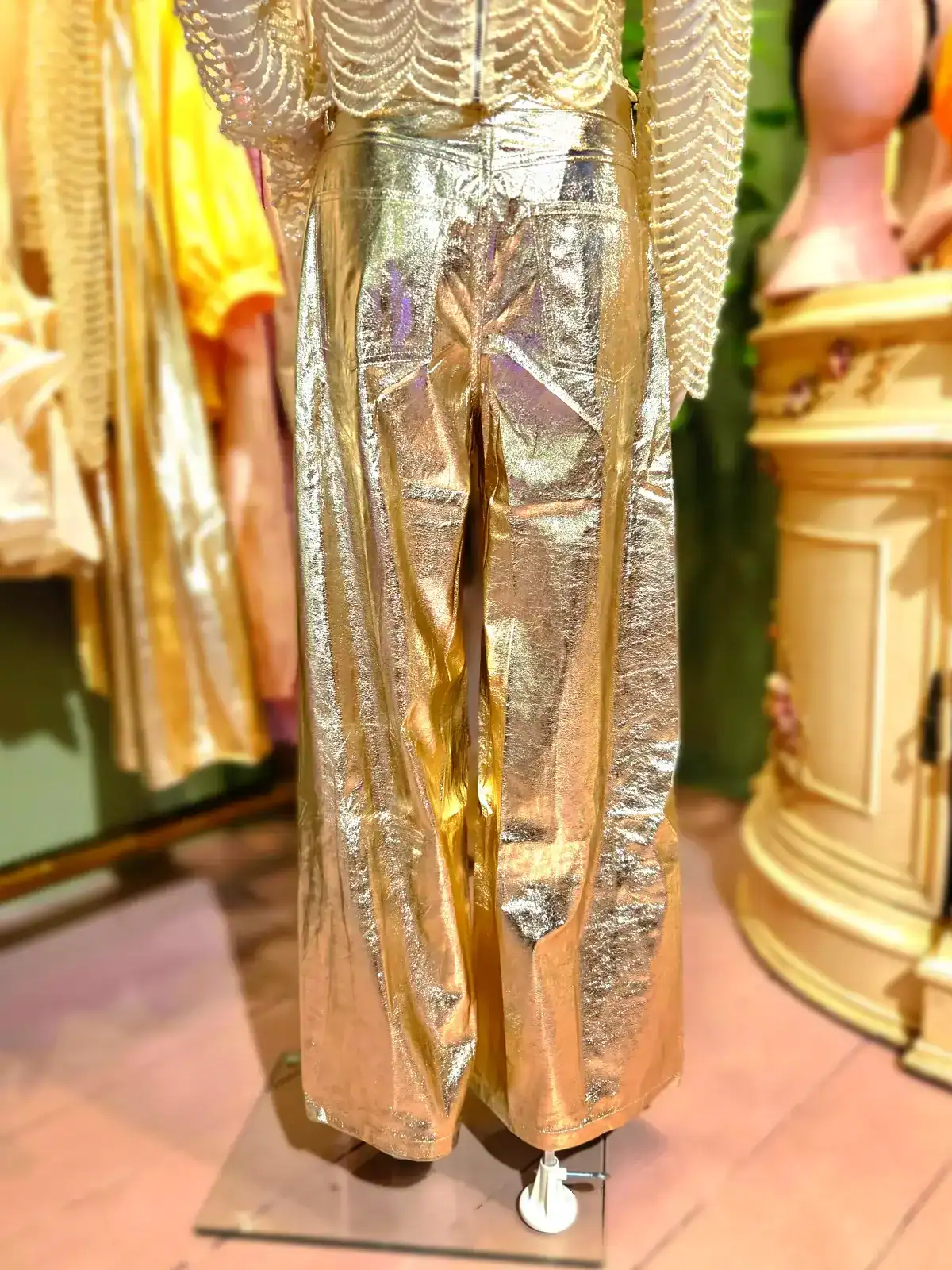 Metallic bukser guld bagfra