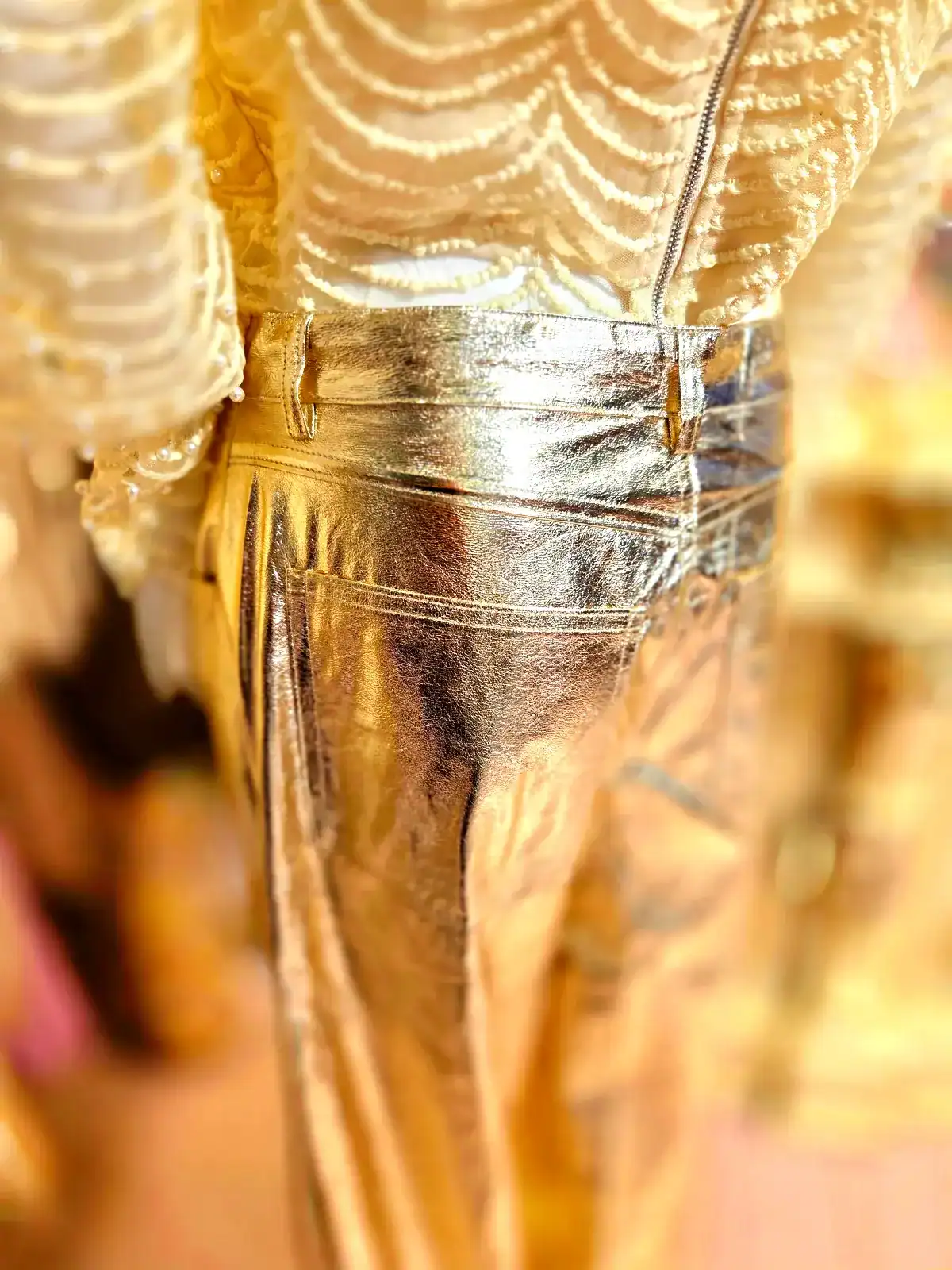 Metallic bukser guld baglommer