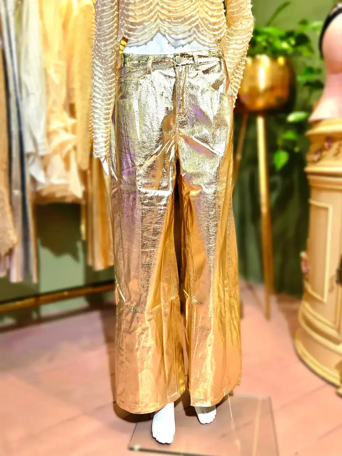 Metallic bukser guld