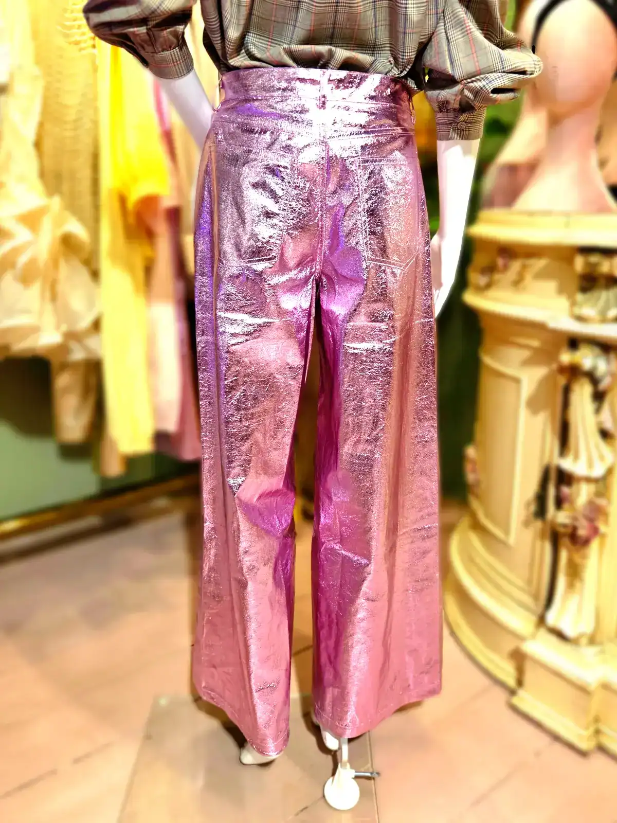 Metallic bukser pink bag fra