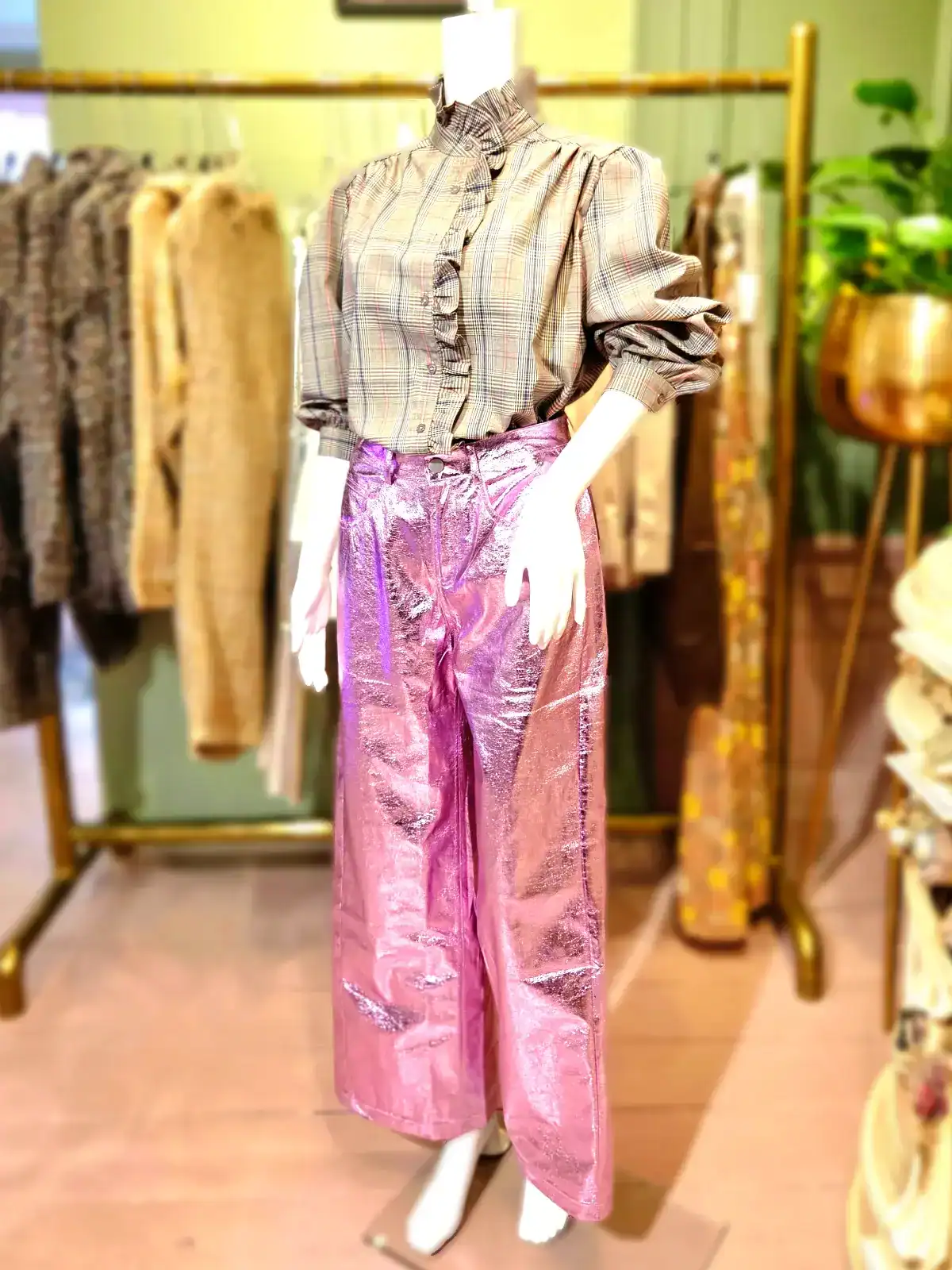 Metallic bukser pink stylet