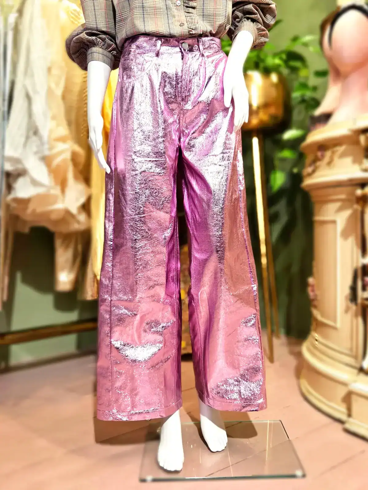 Metallic bukser pink