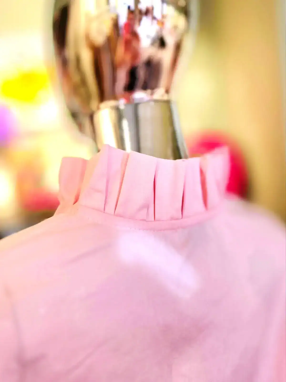 Oversize skjorte pink krave
