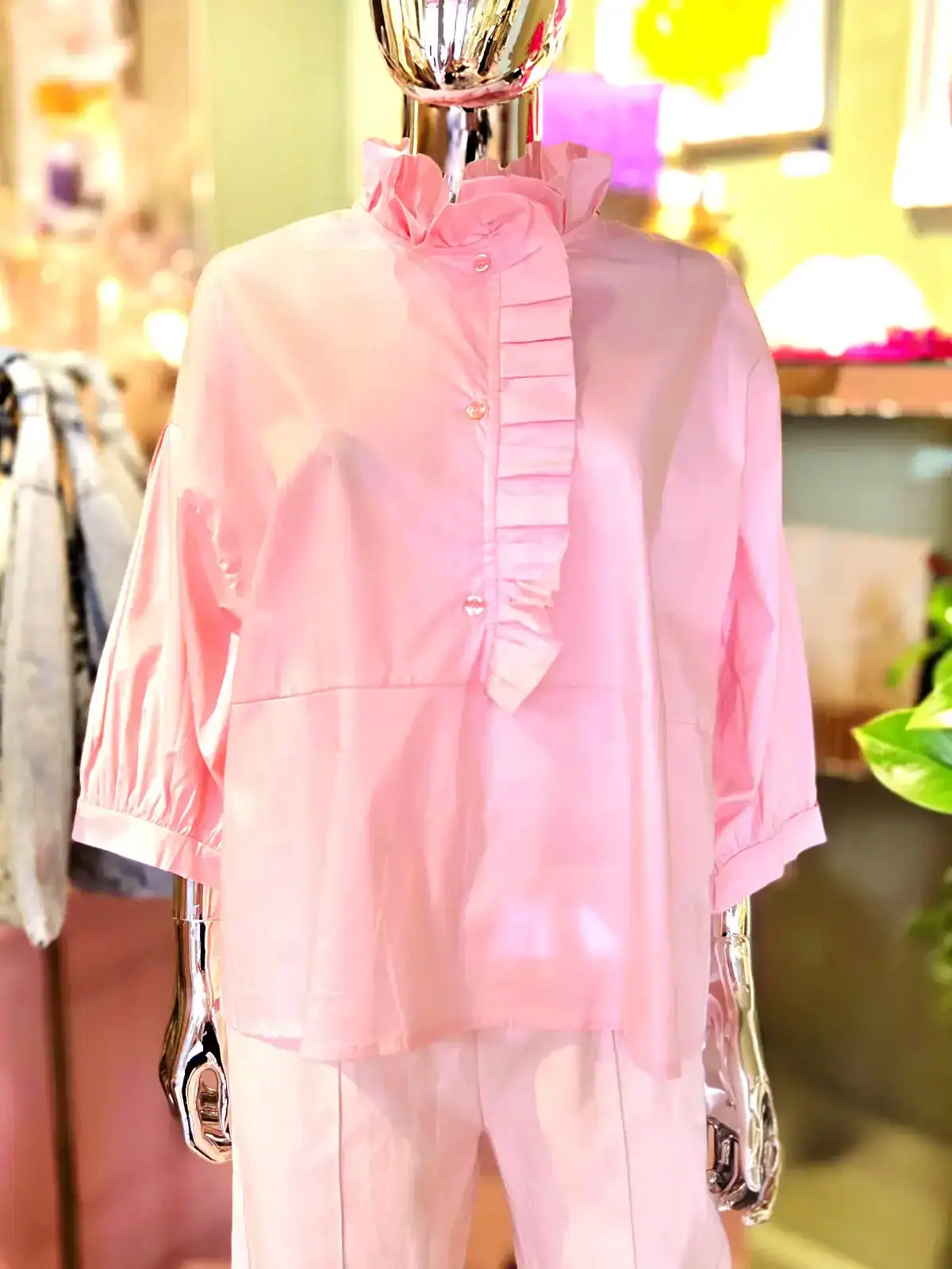 Oversize skjorte pink