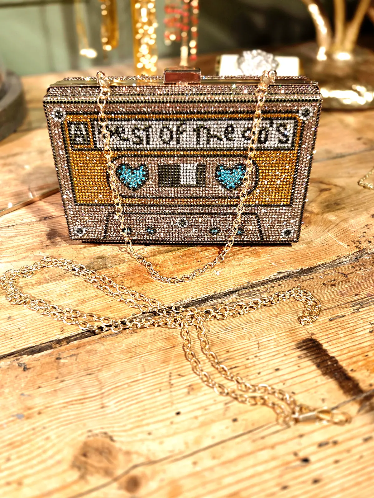 best of the 90s clutch rosegold med 2 forskellige kæderemme