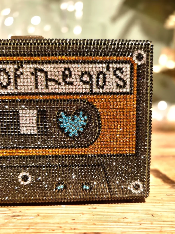 best of the 90s clutch gunmetal - closeup