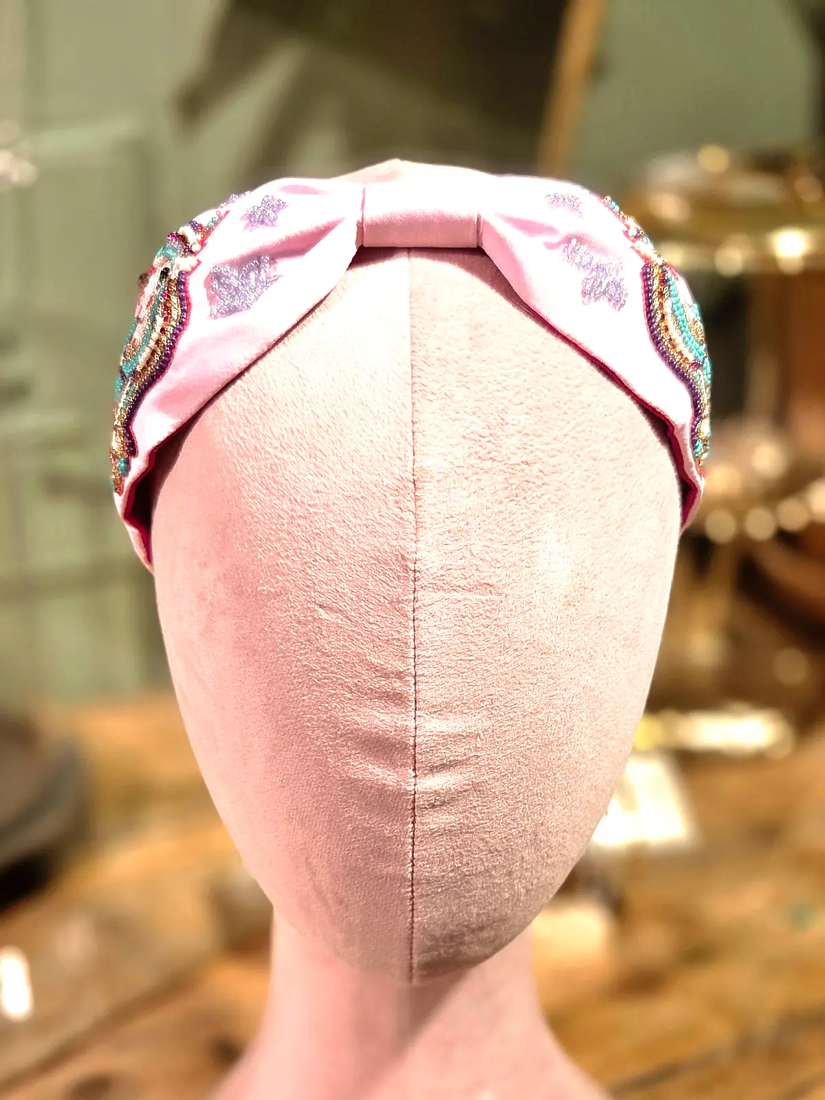 håndlavet hårbøjle med enhjørning - forfra