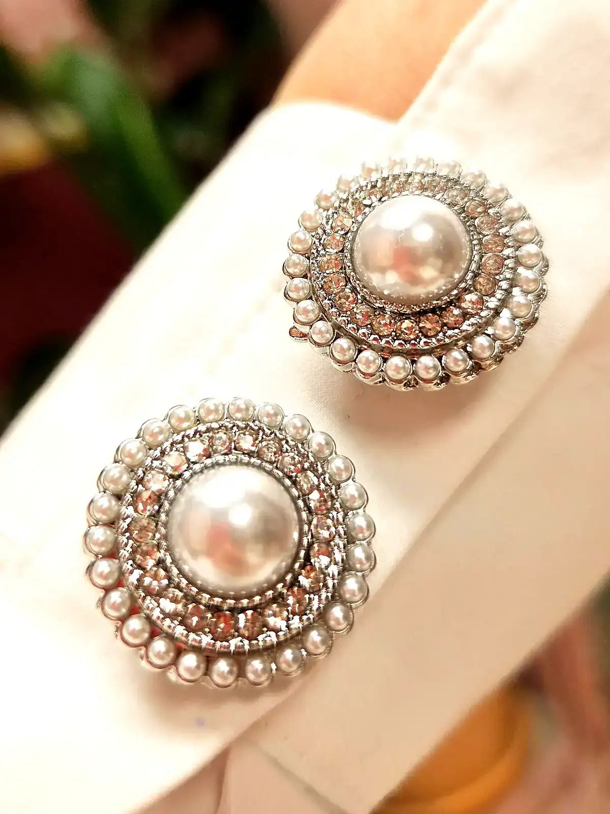 knappecovers sølv stor perle