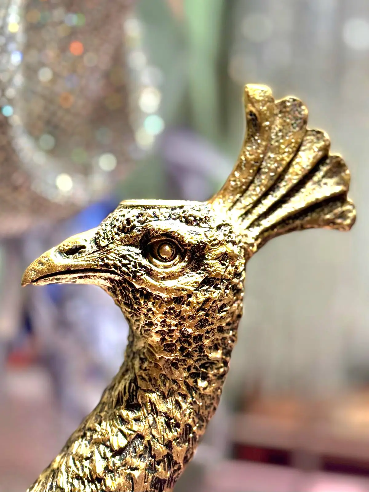 påfugle lysestage detaljer