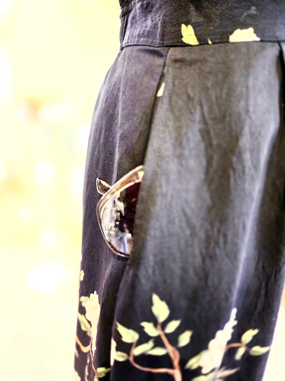 kjole med tigerprint blå - lommer