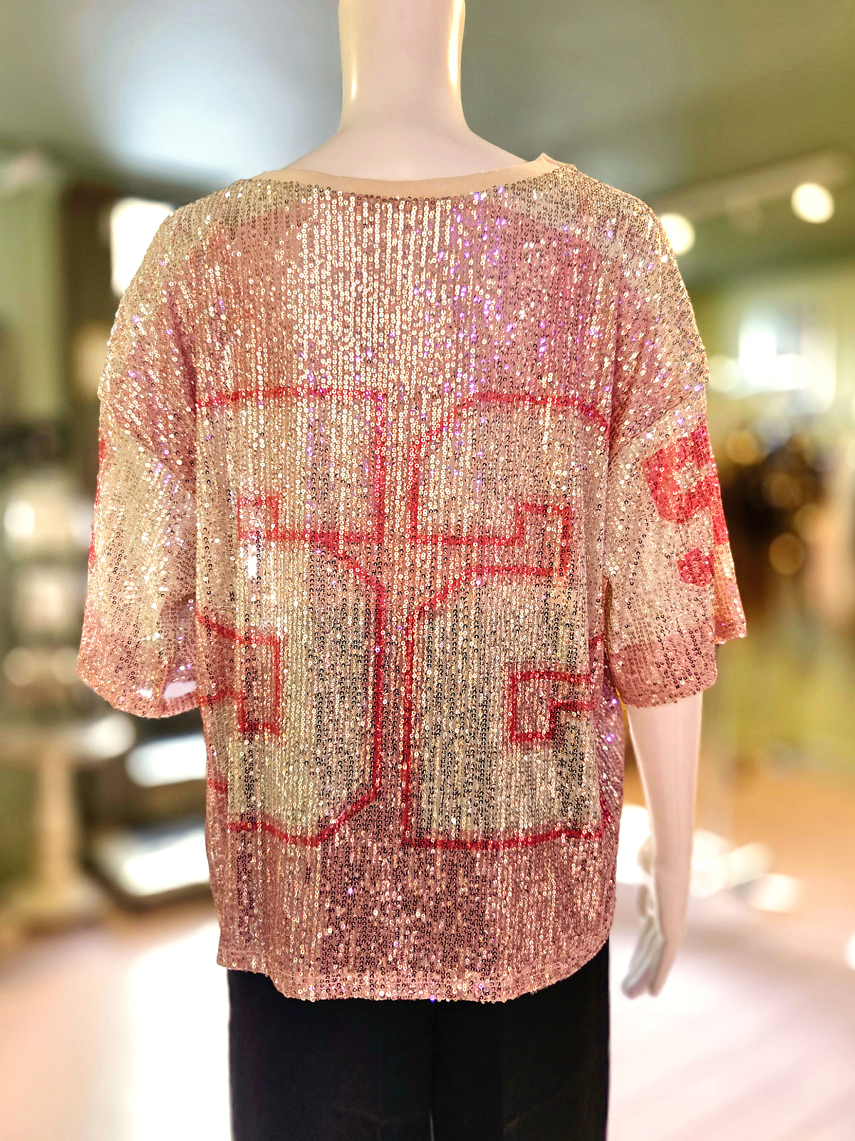 palliet nummer top lyserød og pink - ryg