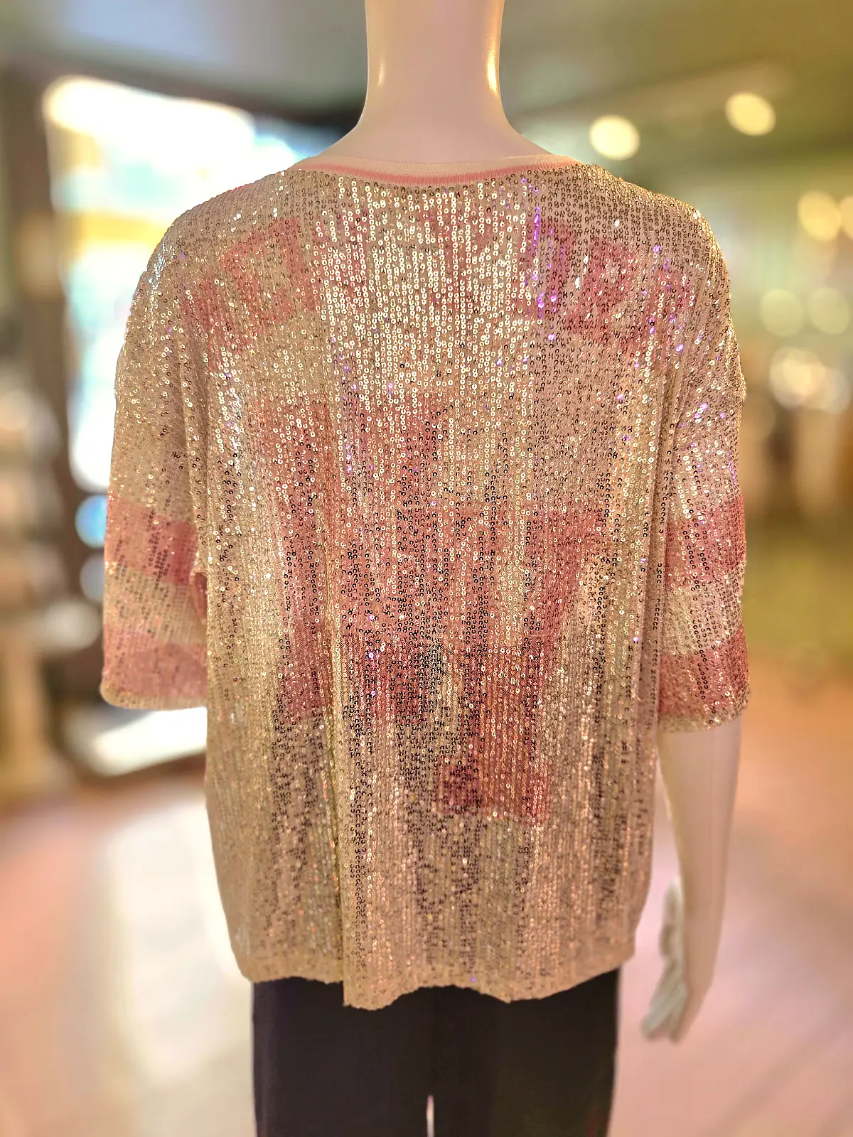 palliet nummer top lyserød - ryg