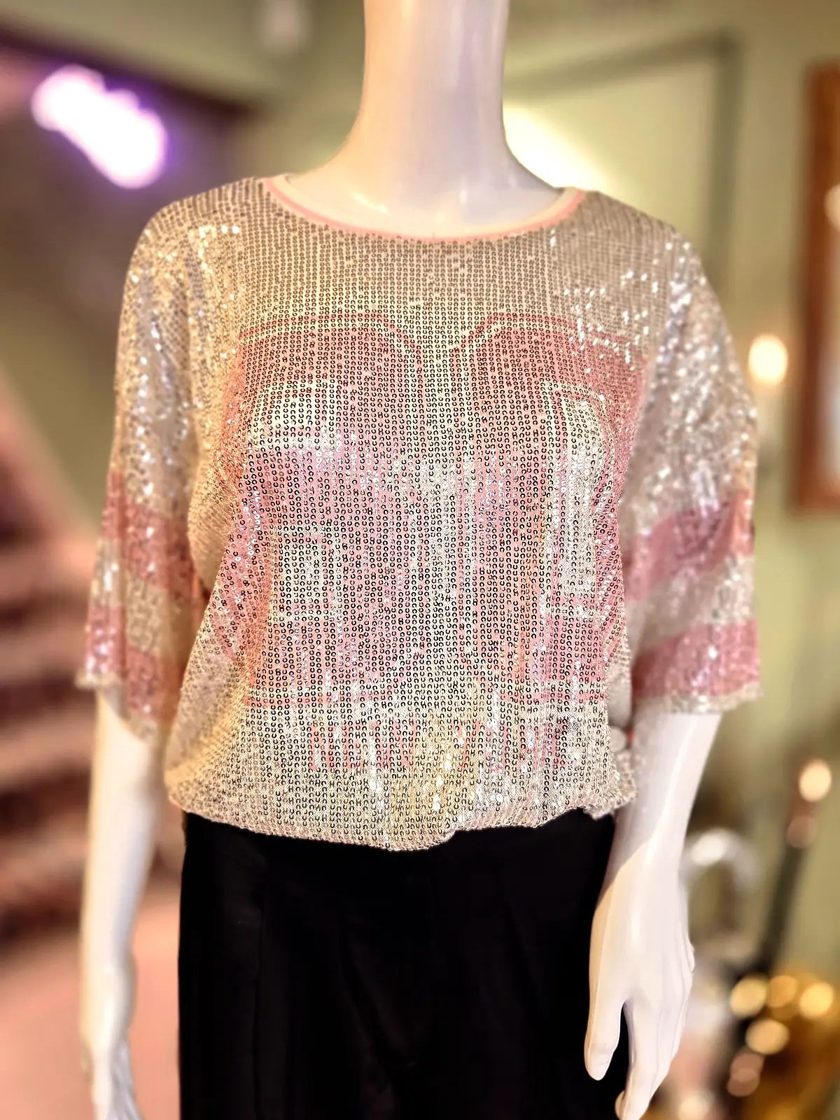 palliet nummer top lyserød - stylet