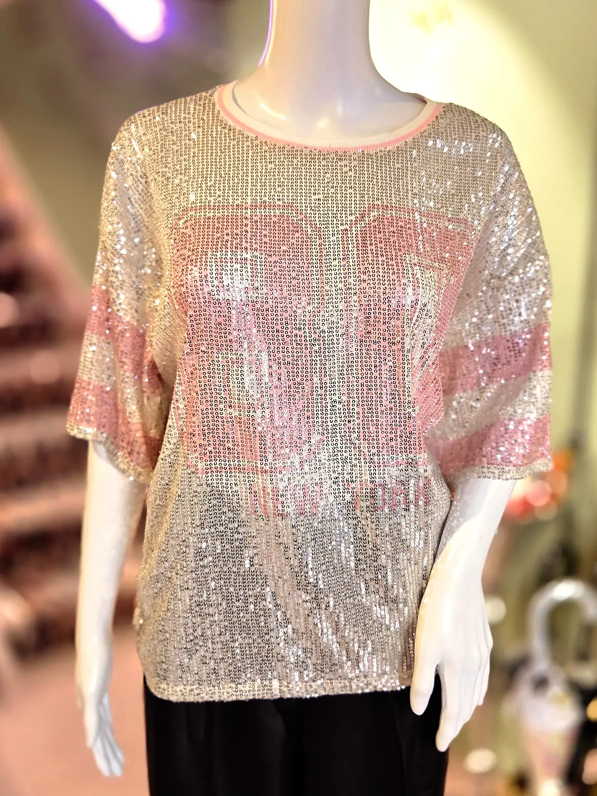 palliet nummer top lyserød