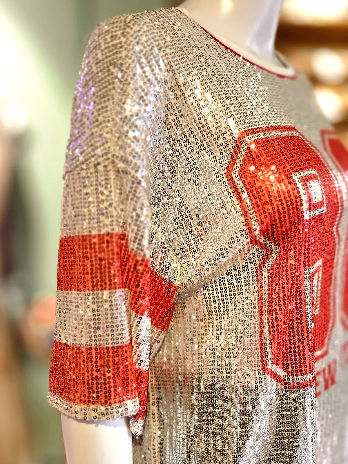 palliet nummer top orange - ærmer