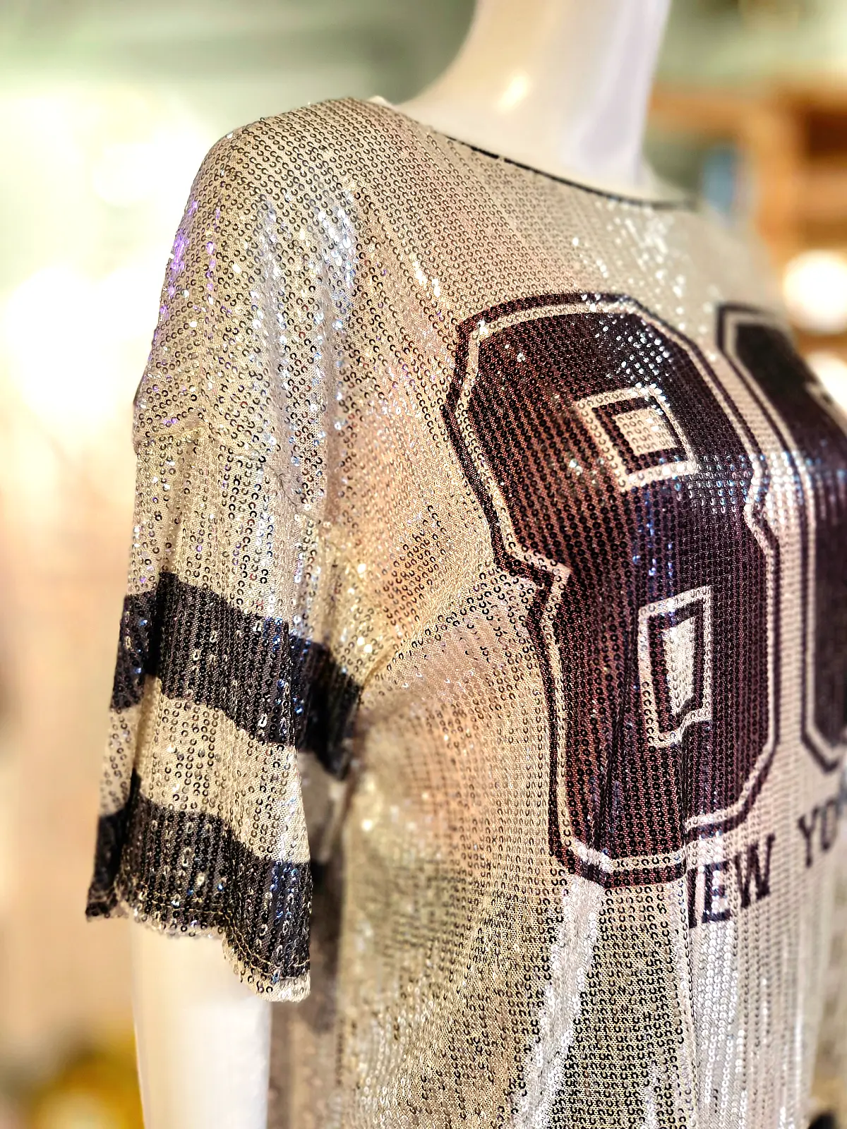 palliet nummer top sort - ærmer